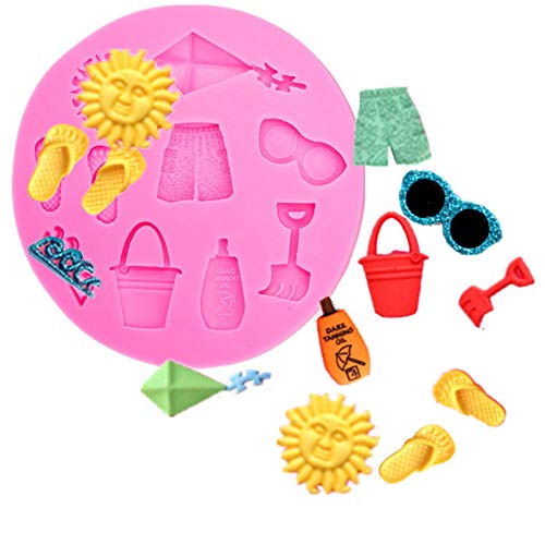 SHUHUI Sun Beach Pantuflas Pantalones Azúcar Pastel Molde De Silicona Pastel Postre Decoración Molde Chocolate Jalea Pudín Molde Cocina DIY Hornear A