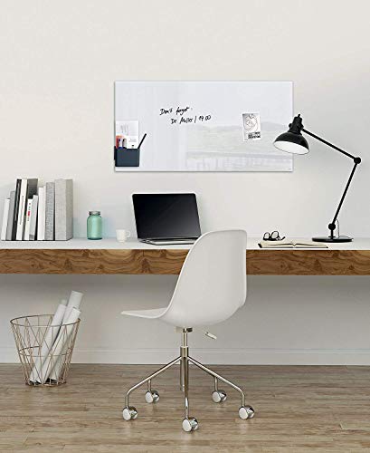 Sigel GL131 - Pizarra de cristal magnética, 78 x 48 cm, super blanco