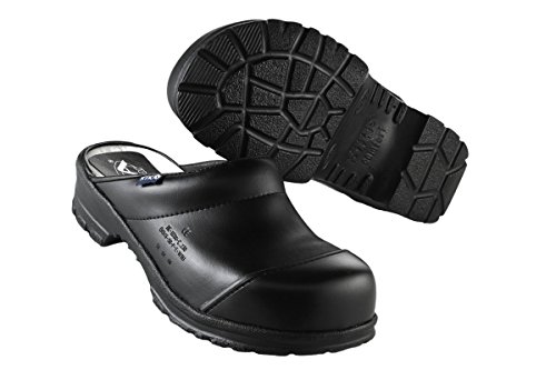 SIKA Comfort zuecos abierto con madera-plantilla y puntera de acero, negro, SB + SRC, color negro, talla 44