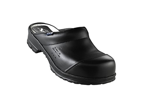 SIKA Comfort zuecos abierto con madera-plantilla y puntera de acero, negro, SB + SRC, color negro, talla 44