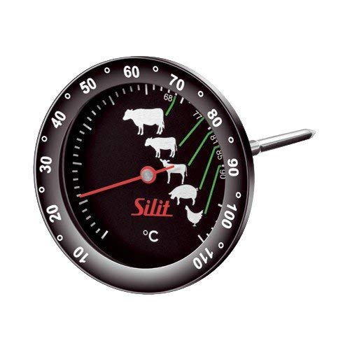 Silit Sensero Termómetro para freír, Acero Inoxidable, Negro