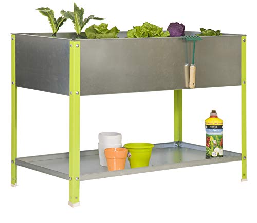 SimonRack G07100220212602 - Huerto urbano, 200 l, 850 x 1200 x 600 mm, color verde/galvanizado