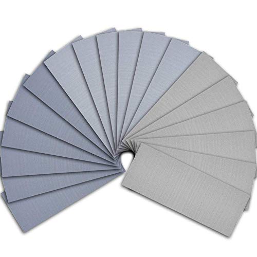 SIQUK 18 Piezas Papel de lija Mojado y seco Surtido de papel de lija 3000 5000 7000 Papel de lija de alto brillo 9 x 3,6 pulgadas Papel abrasivo para lijado de automóviles Acabado de muebles de madera