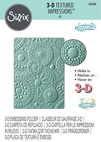 Sizzix 3-D Textured Impressions Troquel Carpeta de grabado Mosaico de Gemas