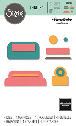 Sizzix Thinlits Troqueles 4PK Pestañas de página