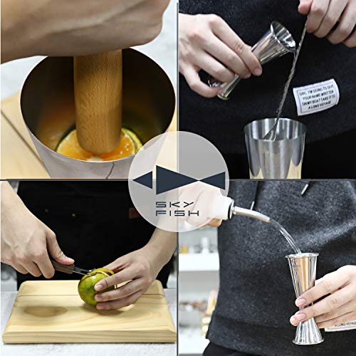 SKYFISH - Juego de coctelera de Acero Inoxidable con 32 Herramientas para Barman