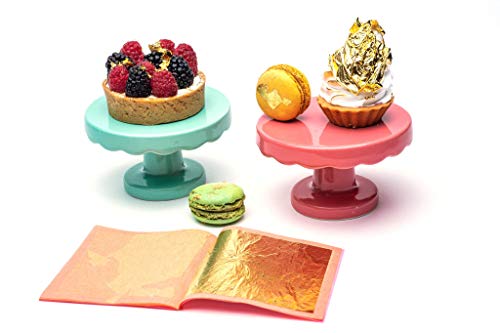 SLO FOOD GROUP Hoja de oro comestible 24 quilates (25 hojas de hoja de oro por libro) 3.15 en un 3,15 en Oro