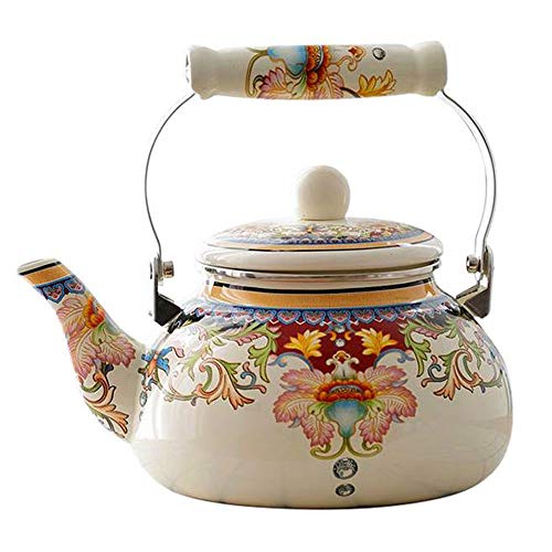 SMBYQ 2.5L Flor del Esmalte de la Tetera de la Tetera - Olla de Esmalte Caldera Fogón de Gas Natural del hogar Comercial Restaurante té