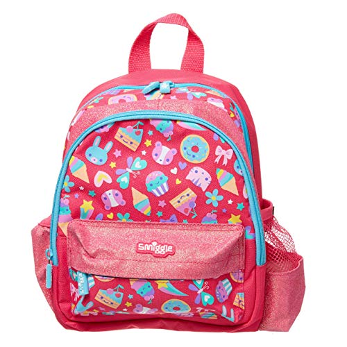 Smiggle Skip Teeny Tiny, Mochila de guardería para niñas y niños con Dos Bolsillos para Botellas y Etiqueta para el nombreCon Dibujos de Helados