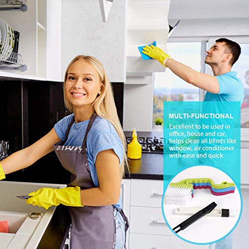 SODIAL Herramientas De Limpieza De Huecos De Ranura De Mano Riel De La Ventana De La Puerta Cepillos De Limpieza Aire Acondicionado Obturador Cepillos De Limpieza Paquete De 4