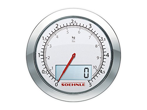 Soehnle Vintage Style Báscula de Cocina Digital, Rojo, 17.5x23.5x7.5 cm