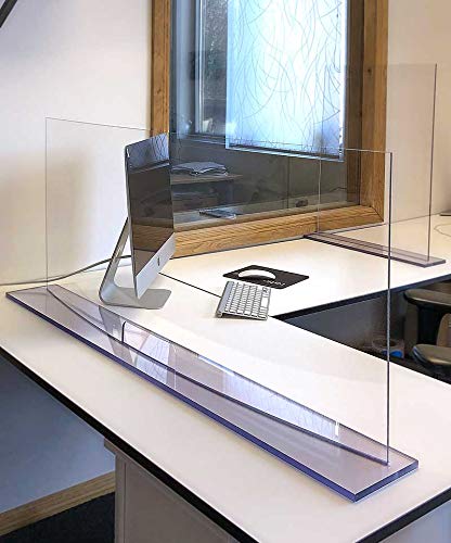 Solarplexius Mamparas de Protección, Escudo de Acrílico Transparente Plexiglass para Mostradores y Ventillas de Transacciones, Protección contra Estornudos y Tos ( 150 x 60 cm)