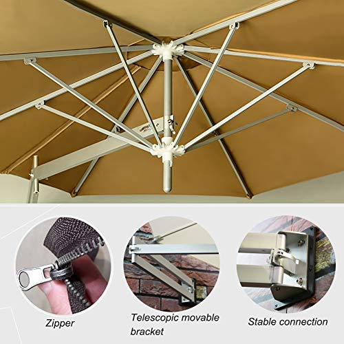 Sombrillas Parasol Jardin Aluminio para Patio, Rojo, Grande Jardín, Playa Y Piscina - Ø 7.2ft /2.2m (Color : Wine Red)