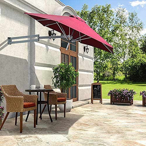 Sombrillas Parasol Jardin Aluminio para Patio, Rojo, Grande Jardín, Playa Y Piscina - Ø 7.2ft /2.2m (Color : Wine Red)