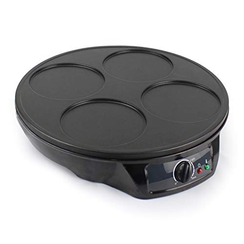 Sotech - Cocedor de Crepes, Creperá Eléctrica, Plato de 4 ranuras, Material: Aluminio y baquelita, Potencia: 1000 W