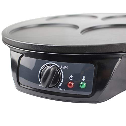 Sotech - Cocedor de Crepes, Creperá Eléctrica, Plato de 4 ranuras, Material: Aluminio y baquelita, Potencia: 1000 W