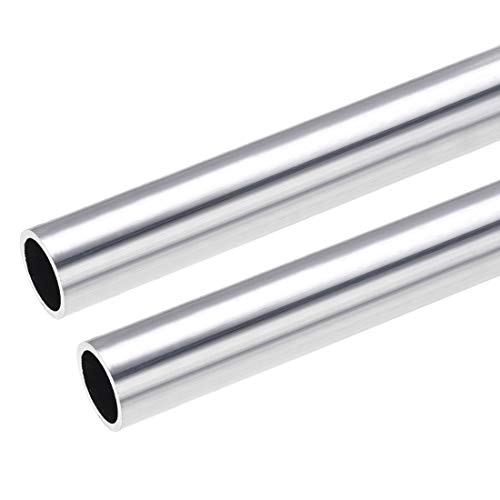 sourcing map 6063 Aluminio Redondo Tubo 22mm OD 18mm Interior Diámetro 300mm Longitud Sin Costura Recto Tubo 2uds