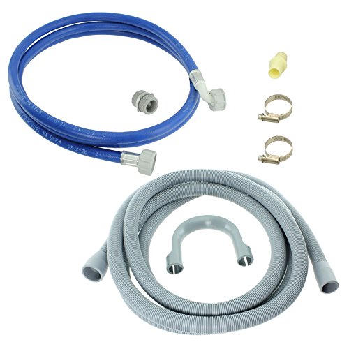 Spares2go Manguera De Llenado De Agua Y Kit De Extensión De Manguera De Desagüe Para Lavavajillas Smeg 2.5 M