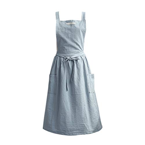 SPDYCESS Suave Algodón Cocina Cocina Delantal con Cross Back - para Cocina Trabajo de Catering Restaurante Comercial
