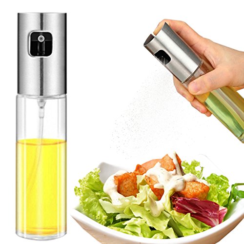 Spray de aceite de oliva, botella de aceite de vidrio apto para uso alimentario, dispensador de aceite para cocina, ensalada, barbacoa, cocina, horno y asado, capacidad de 8,4 g