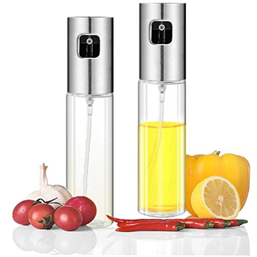 Spray de aceite de oliva, botella de aceite de vidrio apto para uso alimentario, dispensador de aceite para cocina, ensalada, barbacoa, cocina, horno y asado, capacidad de 8,4 g