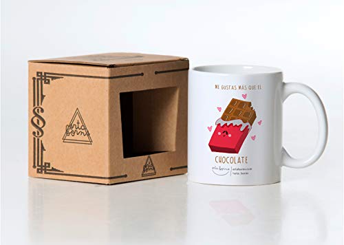 srta. borns Taza Frase de Amor - Me Gustas más Que el Chocolate