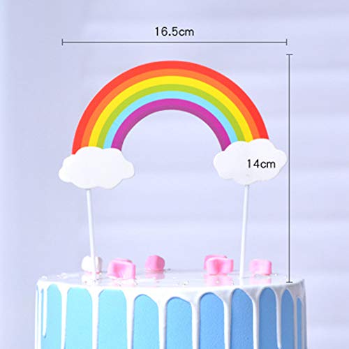 Srup 10 Piezas Decoraciones de Pastel de Arco Iris, Pastel de Arco Iris, Decoraciones de Pastel de Nube, Utilizado para Niños, Niñas, Decoración de Fiesta de Cumpleaños, Fiesta de Boda