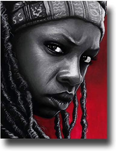 SSKJTC - Lienzo decorativo para decoración del hogar, diseño de Michonne de los muertos vivientes enmarcado para decoración del hogar, 30 x 40 cm