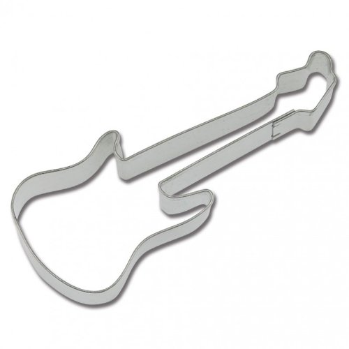Staedter Guitarra Forma Cortador de Galletas de Acero Inoxidable, Plata, 7,5 cm