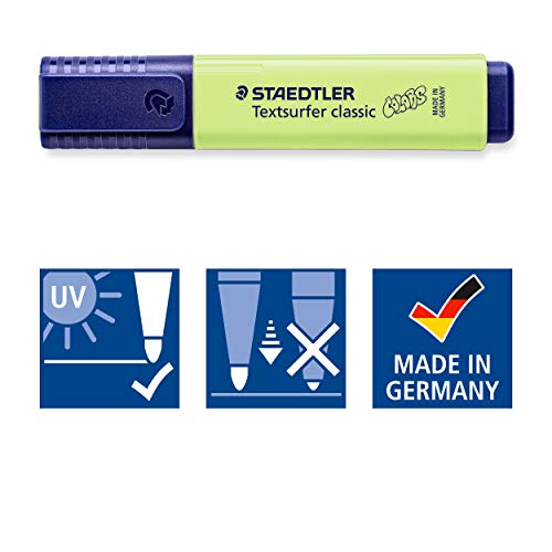 Staedtler 364 C530. Rotulador fluorescente Textsurfer Classic Pastel y Vintage. Caja con 10 Marcadores de color verde lima
