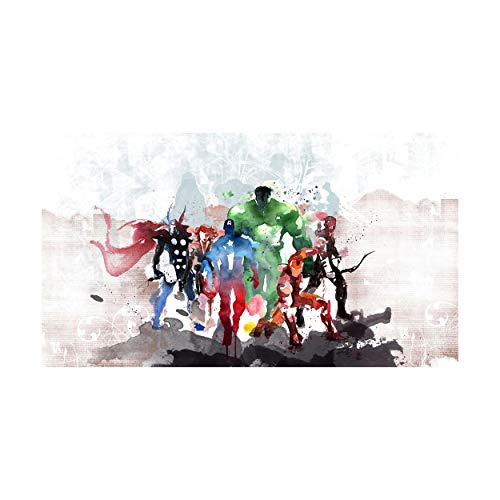 stampepersonalizzate.com - Imprimir en Lienzo - Formato Canvas - Formato 88X50 Solo Lienzo - Imprimir en Calidad fotográfica - Pinturas Cómics y cartones - The Avenger Watercolor Painting