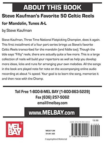 Steve Kaufman'S Favorite 50 Celtic Reels for Mandolin (Book/Online Audio) +Telechargement