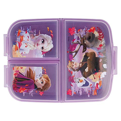 Stor Frozen 2 (Disney) | Sandwichera con 3 Compartimentos para niños - lonchera Infantil - Porta merienda - Fiambrera Decorada