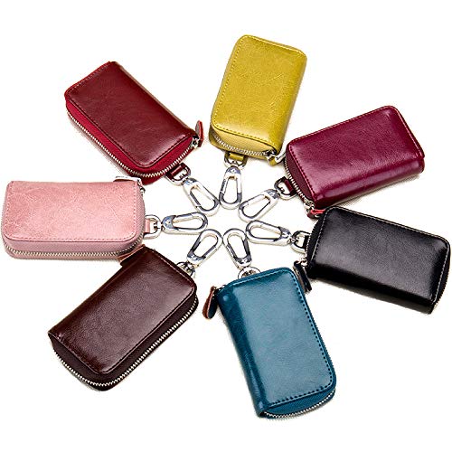 Su.B Llavero - Estuches de Llave - Cuero real - Llaveros del coche - Hombres – Mujeres - Vino Rojo