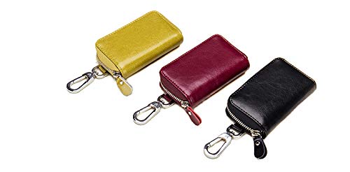 Su.B Llavero - Estuches de Llave - Cuero real - Llaveros del coche - Hombres – Mujeres - Vino Rojo