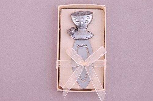 Sukima Decor Lote 10 Marcador DE Lectura CALIZ, Color Gris Plata Mate, Aprox 6cm