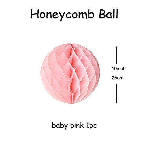 Sunbeauty 11 pcs Decoración Pompon de Papel Rosa Rosette Blanco para el Aniversario, Cumpleaños La Boda de Baby Shower Home Supermercado