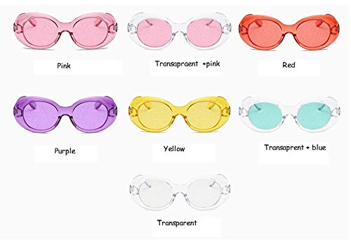 Sunglasses Gafas De Sol Ovaladas Mujeres Hombres Marca Gafas De Sol De Gran Tamaño Lentes Brillantes Caramelo Marco De Cristal Colorido Gafas De Sol Uv400 Clearbl