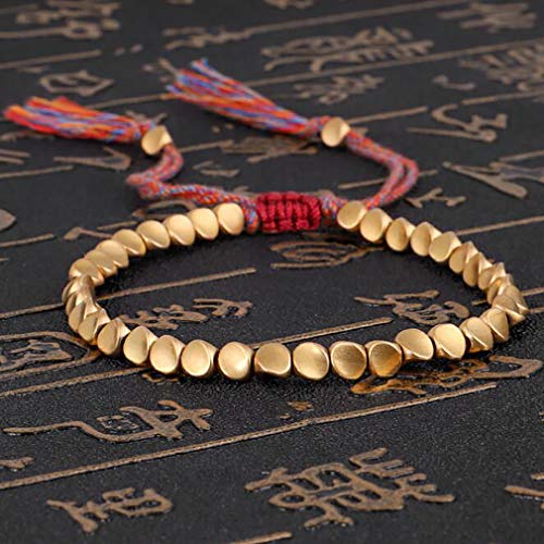 SUNSKYOO - Pulsera de cuentas de cobre con forma de nudos tibetanos