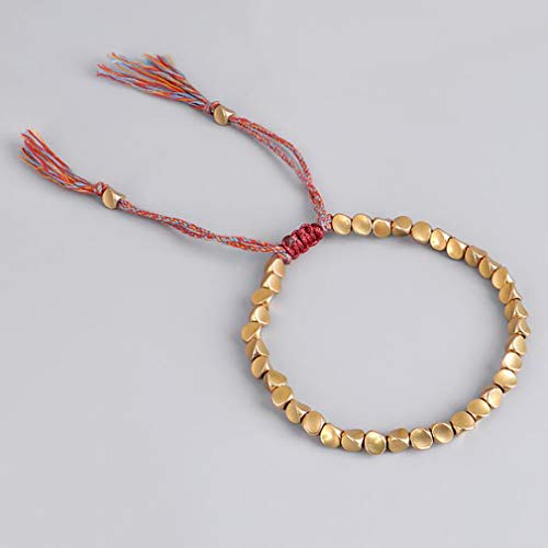 SUNSKYOO - Pulsera de cuentas de cobre con forma de nudos tibetanos