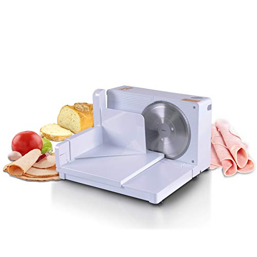 SuperHandy Cortafiambres Eléctrico 17cm Pulgadas Profesional portátil y Plegable eléctrico de CA 230V 50Hz 120 vatios para: Carnes, Deli & Quesos con un Acero Inoxidable RSG Solingen Cuchilla