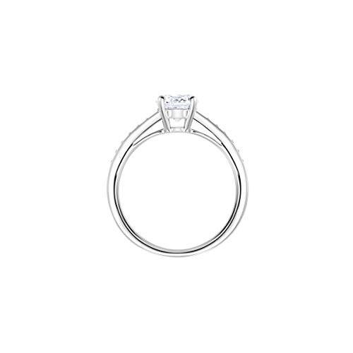 Swarovski Anillo Attract Round, blanco, Baño de Rodio