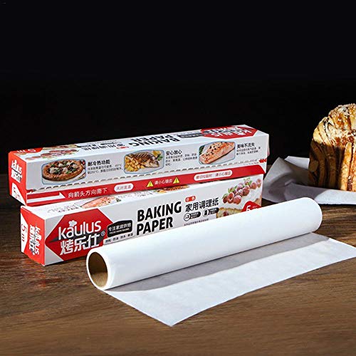 Sympuk 5 M/rollo De Papel De Hornear Fuerte, Absorbente De Aceite Y Antiadherente, Para Uso Alimentario, Papel De Aceite De Silicona De Doble Cara Disponible En Ambos Lados, Conveniente Para Cortar
