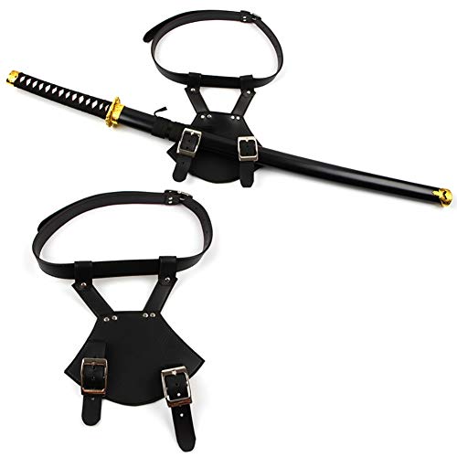 SZQL del cinturón de Hombro para Medieval/Samurai Espada del cinturón de Hombro Rana Funda con cinturón Medieval,Negro