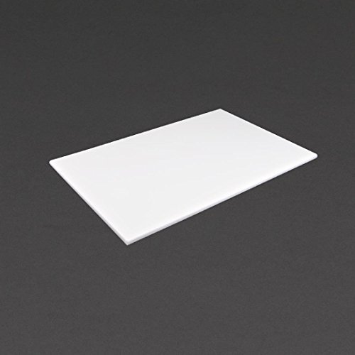 Tabla de cortar Hygiplas antibacteriana de baja densidad, blanca, 450 x 300 x 10 mm para leche.