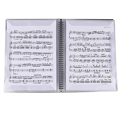 Tamaño A4 Documento de Nota Musical 40 Bolsillos Carpeta Poseedor Caso Carpeta de partituras File Clef Canción de papel de almacenamiento, Bolsa porta documentos