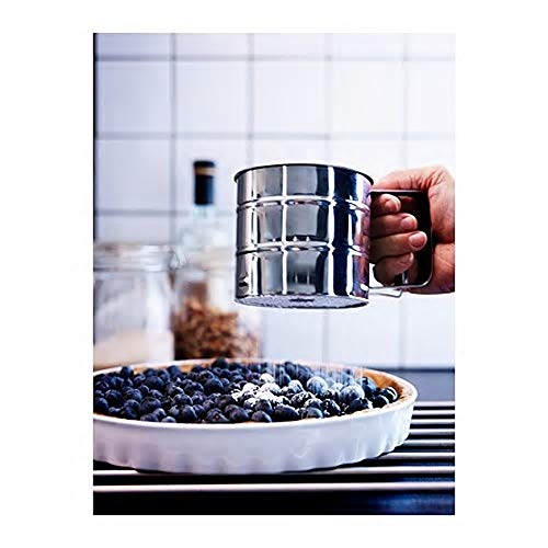 Tamiz de harina IDEALISK de acero inoxidable, 9,5 cm de diámetro, 10,5 cm de altura, 1,5 litros