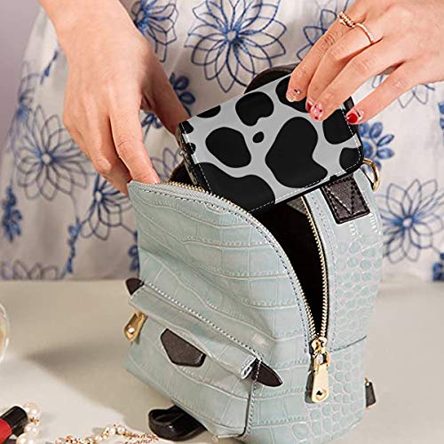 Tarjetero con Cremallera Marrón y Blanco Chocolate Animal Monedero/Tarjeta de Crédito Monedero Cuero de PU Cremallera Alrededor Estuche para Tarjetas de tamaño Compacto para Mujeres Señoras Niñas C