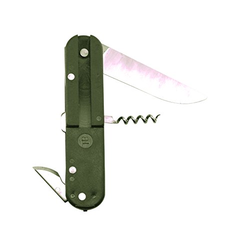 Tarrerias Bonjean 40300 - Cuchillo de Bolsillo Plegable (6 Funciones, Acero Inoxidable, con Tenedor y Cuchara)