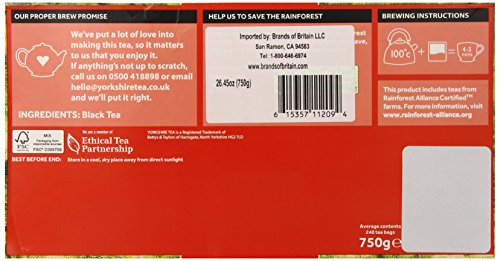Taylors of Harrogate Yorkshire, Black Tea 240 bolsas - 1 unidad